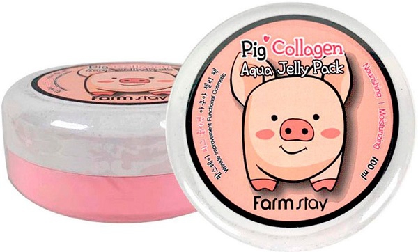 НОЧНАЯ МАСКА-ЖЕЛЕ СО СВИНЫМ КОЛЛАГЕНОМ, FARMSTAY COLLAGEN AQUA PIGGY JELLY PACK. FARMSTAY