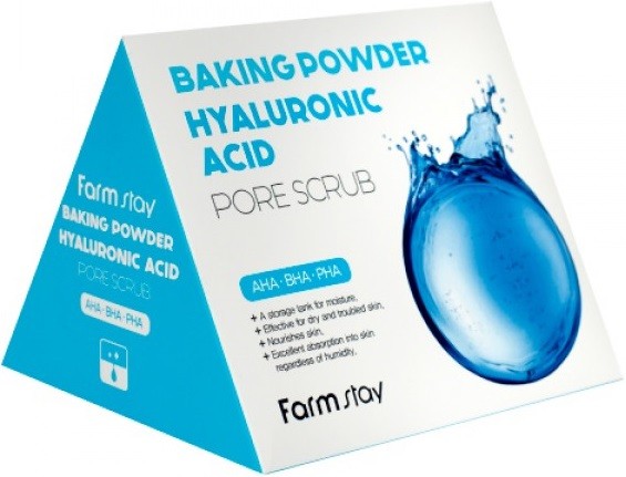 СКРАБ В ПИРАМИДКАХ ДЛЯ ОЧИЩЕНИЯ ПОР С СОДОЙ И ГИАЛУРОНОВОЙ КИСЛОТОЙ, BAKING POWDER HYALURONIC ACID PORE SCRUB FARMSTAY. FARMSTAY