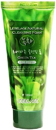 ОЧИЩАЮЩАЯ ПЕНКА ДЛЯ ЛИЦА С ЗЕЛЕНЫМ ЧАЕМ, LEBELAGE NATURAL CLEANSING FOAM GREEN TEA. LEBELAGE