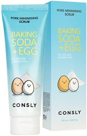 СКРАБ ДЛЯ ЛИЦА С СОДОЙ И ЯИЧНЫМ БЕЛКОМ CONSLY BAKING SODA & EGG PORE MINIMISING SCRUB. CONSLY