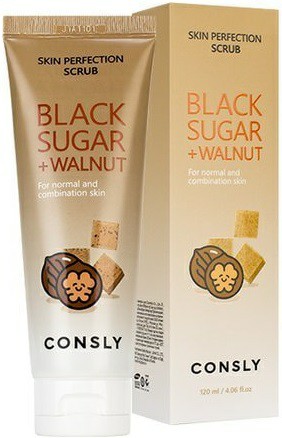 СКРАБ ДЛЯ ЛИЦА С ЧЕРНЫМ САХАРОМ И ЭКСТРАКТОМ ГРЕЦКОГО ОРЕХА CONSLY BLACK SUGAR & WALNUT SKIN PERFECTION SCRUB. CONSLY