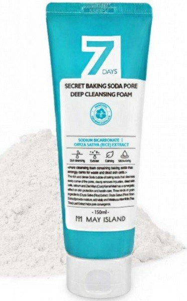 ОЧИЩАЮЩАЯ ПЕНКА ДЛЯ УМЫВАНИЯ С СОДОЙ, MAY ISLAND SEVEN DAYS SECRET BAKING SODA PORE DEEP CLEANSING FOAM. MAY ISLAND