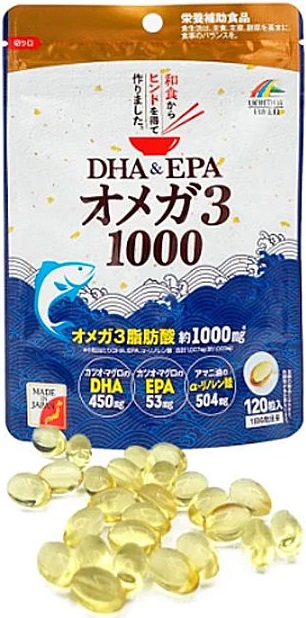 Биологически активная добавка к пище Омега-3 UNIMAT RIKEN DHA & EPA Omega-3 1000 mg (120 шт)