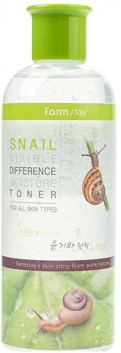 УВЛАЖНЯЮЩИЙ ТОНЕР С ЭКСТРАКТОМ УЛИТКИ, FARMSTAY VISIBLE DIFFERENCE MOISTURE TONER (SNAIL). FARMSTAY