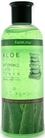 УВЛАЖНЯЮЩИЙ ТОНЕР С ЭКСТРАКТОМ АЛОЭ, FARMSTAY VISIBLE DIFFERENCE FRESH TONER (ALOE). FARMSTAY