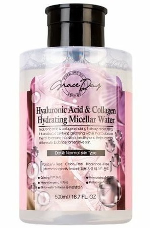 УВЛАЖНЯЮЩАЯ МИЦЕЛЛЯРНАЯ ВОДА С ГИАЛУРОНОВОЙ КИСЛОТОЙ И КОЛЛАГЕНОМ, GRACE DAY HYALURONIC ACID & COLLAGEN HYDRATING MICELLAR WATER. GRACE DAY