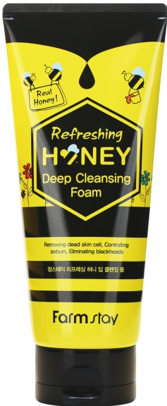 ПЕНКА ГЛУБОКОГО ОЧИЩЕНИЯ С ЭКСТРАКТОМ МЕДА, FARMSTAY REFRESHING HONEY DEEP CLEANSING FOAM. FARMSTAY