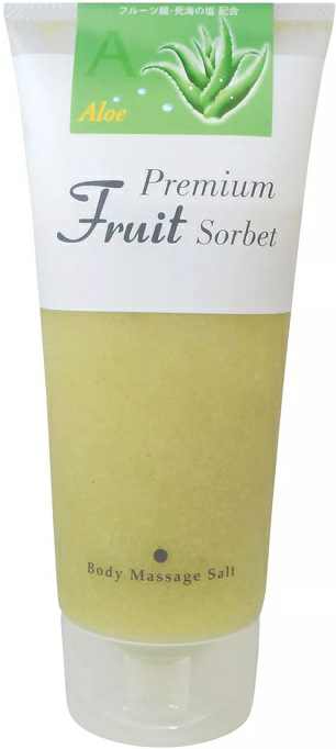 ПРЕМИАЛЬНЫЙ ФРУКТОВЫЙ СКРАБ-СОРБЕТ ДЛЯ ТЕЛА НА ОСНОВЕ СОЛИ «АЛОЭ» COSMEPRO PREMIUM FRUIT SORBET BODY MASSAGE SALT ALOE. COSMEPRO