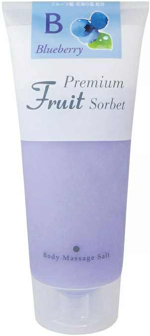 ПРЕМИАЛЬНЫЙ ФРУКТОВЫЙ СКРАБ-СОРБЕТ ДЛЯ ТЕЛА НА ОСНОВЕ СОЛИ «ЧЕРНИКА» COSMEPRO PREMIUM FRUIT SORBET BODY MASSAGE SALT BLUEBERRY. COSMEPRO