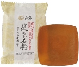 УВЛАЖНЯЮЩЕЕ МЫЛО ДЛЯ УМЫВАНИЯ НА ОСНОВЕ РИСОВЫХ ОТРУБЕЙ, HAKUTSURU RICE BRAN SOAP. HAKUTSURU